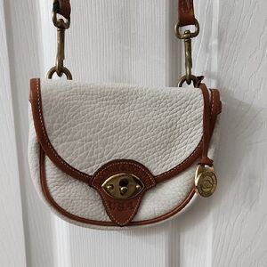 Dooney & Bourke White and Tan Leather Crossbody Bag